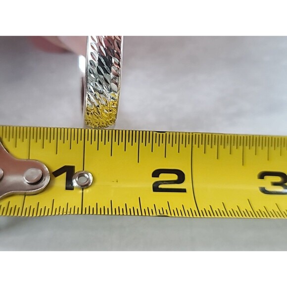 Milor Italian 950 Silver Etched Hoop Earrings Vintage - Picture 9 of 10